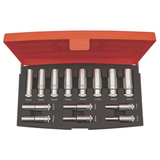 Bahco S1214L BHS1214L Steckschlüssel-Satz 3/8 lange Ausführung, Mehrfarbig