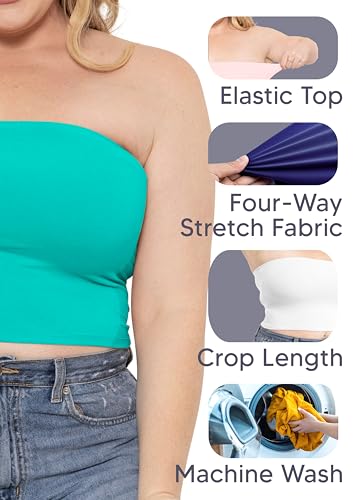 STRETCH IS COMFORT Women's Regular and Plus Size Crop Tube Top | Sizes Small - 5X4