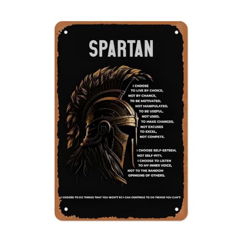 Spartan Warrior Metal Sign – Motivational Quote Wall Art, I