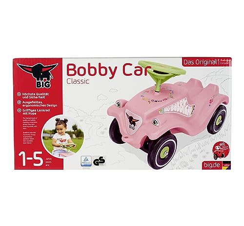 BIG Spielwarenfabrik Big 800056110 – Bobby-Car-Classic Flower Kinderfahrzeug, Rosa - 7
