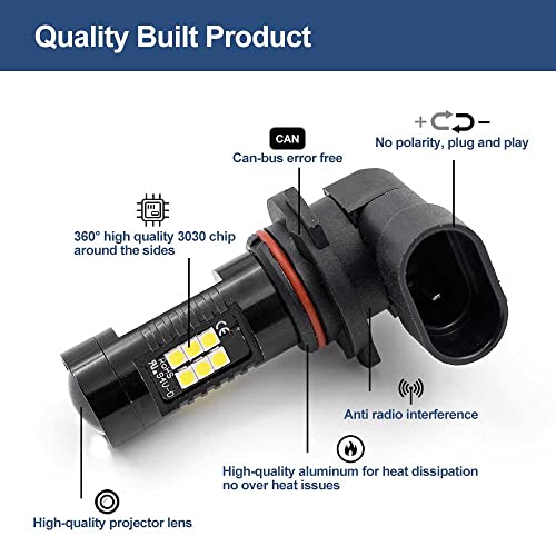 Nslumo 9006 Hb4 Led Fog Light Bulbs For 2001-2011 Lexu's Es330 Es350 Gs300 Gs350 Ls430 Rx330 Rx350 Xenon White 6600K 1200Lm 21 Smd Chips Super Bright Led Drl Driving Lamp Bulbs Kit #TOP7