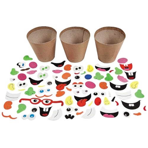 Silly Faces Paper Mache Flower Pot Ck - Crafts for