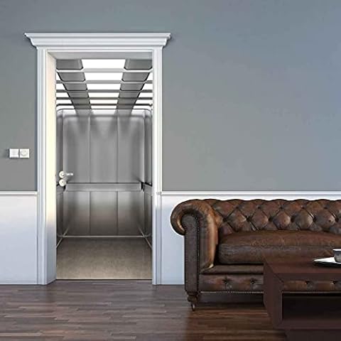 JFEDMN Door Stickers Elevator 3D Door Murals for Interior Doors, Waterproof Self Adhesive Children Bedrooms Bathroom Toilet Vinyl Home Decoration Decal Poster Art Decor 82X200Cm Cover