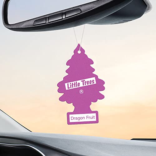 Little Trees Car Air Freshener I Hanging Tree Provides Long Lasting Scent For Auto Or Home I Dragon Fruit, 24 Count, (4) 6-Packs #TOP4