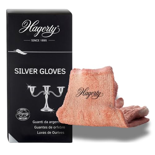 Hagerty A022 - Silver Gloves - Guantes Impregnados Para La Limpieza De Plata Y Plateados - Par, Marrón, única