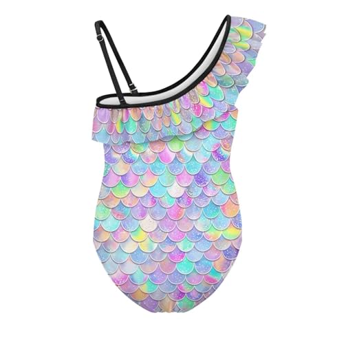 Image of Girls Swimsuit One Piece Ruffle Swimsuit Non-Slip Straps UPF 50+ for Girls Size 3-14 Years