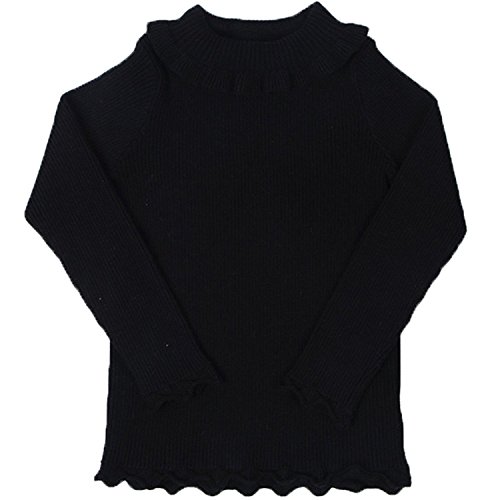Little Girls Long Sleeve Sweater Turtleneck Knit Sweatshirt Pullover Base Tops (2-3 Years, Black) #TOP15