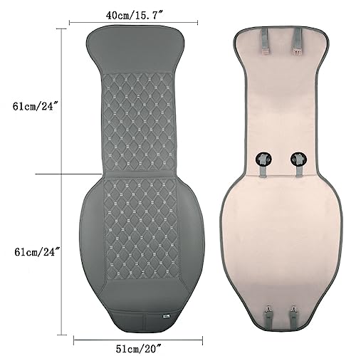 Black Panther 1 Pair Car Seat Covers, Luxury Car Protectors, Universal Anti-Slip Driver Seat Cover with Backrest,Diamond Pattern (Gray)