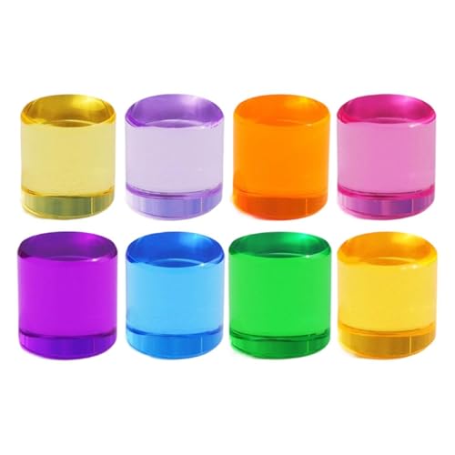STARTIST 8 個入り レインボービルディングブロックセット 積み木ゲーム 子供用 色覚感覚玩具 ギフト レインボービルディング アクリルシリンダー, 2.5センチメートル