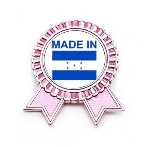 Broche Honduras Country Love rose en métal M pour veste et sac