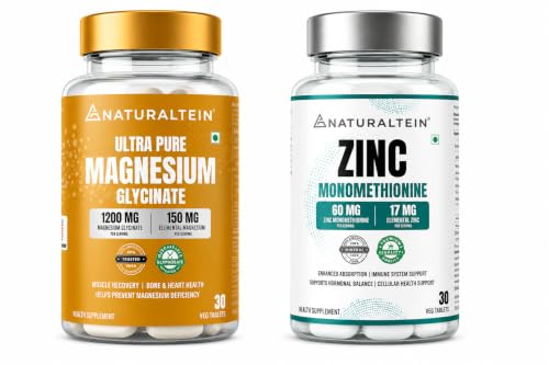 Image of Naturaltein Magnesium & Zinc Duo | High Absorption Daily Mineral Support