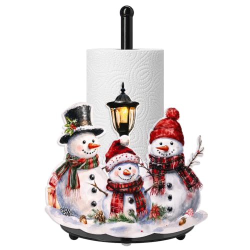 Christmas Snowman Paper Towel Holder, Christmas Kitchen Countertop Decor, Winter Snowman Paper Towel Holder, Paper Towel Stand for Dining Table, Xmas Housewarming Birthday Gift for Women Mom
