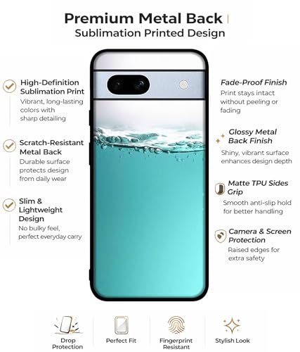 Image of Half Fill Design Premium 2D Printed Metal Back Case Cover for Google Pixel 7A 5G