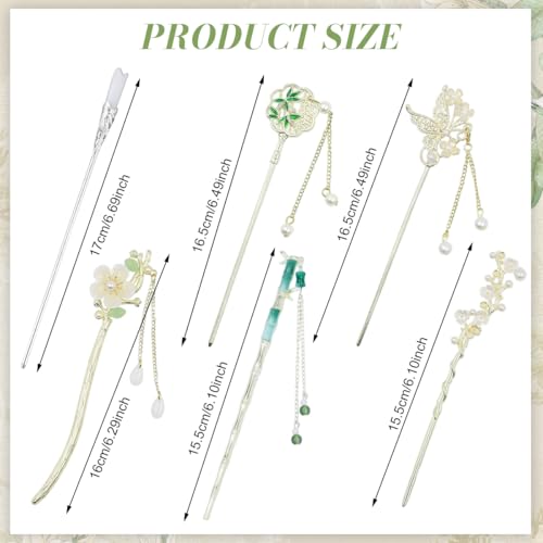 Image of MAYCREATE 6Pcs Hair Sticks Chinese Vintage Hair Pins Chopsticks Retro Headpieces National Style Metal Head Stick for Women Girls