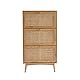 BAÏTA INES Schuhschrank in Eichenoptik und Rattangeflecht, Buchenholz, 80 cm