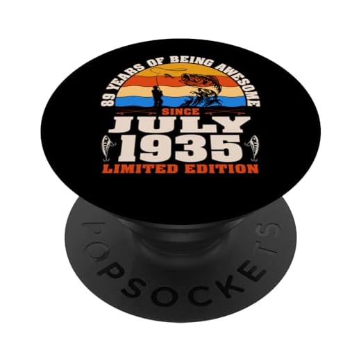 Vintage julio 1935 - 89 años amantes de la pesca 89 cumpleaños PopSockets PopGrip Intercambiable
