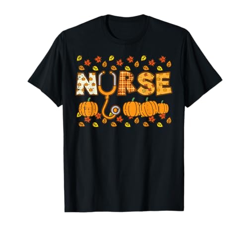 Plaid Nurse Pumpkin Thanksgiving Scrub Fall...