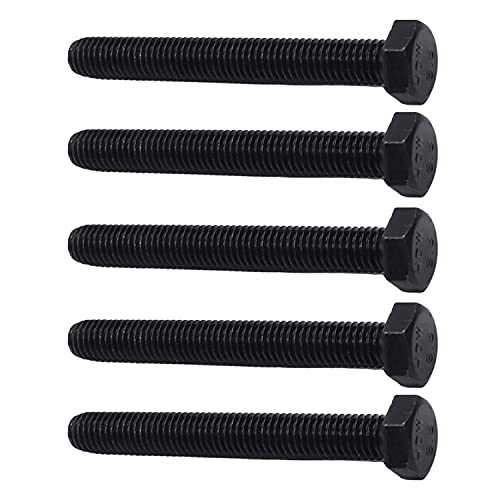 Image of M8x65mm Hex Screws Bolts Carbon Steel Fastener Rustproof Metric Fully Threaded Replace Bolt Black 5PCS
