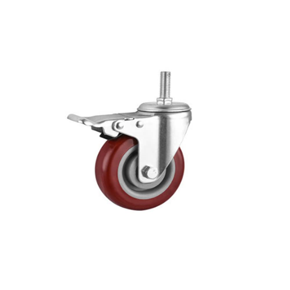 SagaSave 3 Inch Caster Wheels Heavy Duty Casters Industrial Swivel Top Plate Casters Wheels for Furniture and Workbench Cart, Flat Swivel Castors (with Brake)