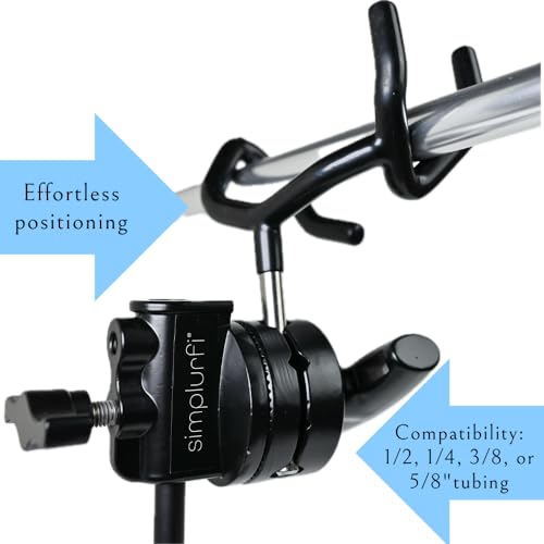 Image of Microphone Boom Pole Mounting Kit with Cradle and 2.5-inch Grip Head - Sturdy Metal Holder for C-Stands and Mic Stands - Audio Recording and Boompole Support - black