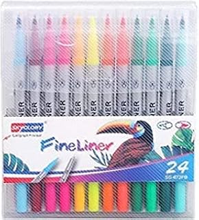 مستر. بن- أقلام فرشاة ذات أطراف مزدوجة 24 لون تلوين للأطفال البالغين تحديد فنية للكبار مجلة الكتاب المقدس متعدد الألوان