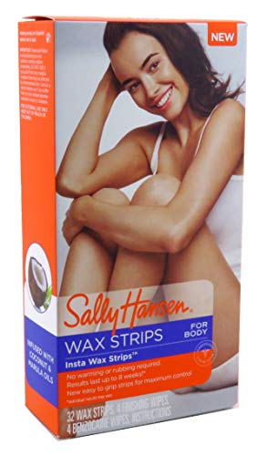 Sally Hansen Insta Wax Strips for Body, At Home Wax Strips, Smoothing, Pack of 1, Body Wax Strips, Wax Hair Removal Kit, Advanced Formula, Ready-To-Use, Easy to Grip