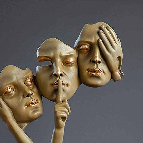Liushi Abstract Statues For Home Decor, Sculpture Of Three Wise Men Like Three Wise Monkeys Home Decor Accents, See No Evil, Hear No Evil, Speak No Evil'', Human Figurines Ornament,Gold #TOP1