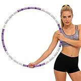 Hula Hoop Reifen Erwachsene und Kinder zum Abnehmen, 8 Teile abnehmbar, Gewicht können angepasst Werden - 1,1kg, 94cm Durchmesser, Anfänger & Fortgeschritten, Fitnessreifen mit Schaumstoff (Lila)