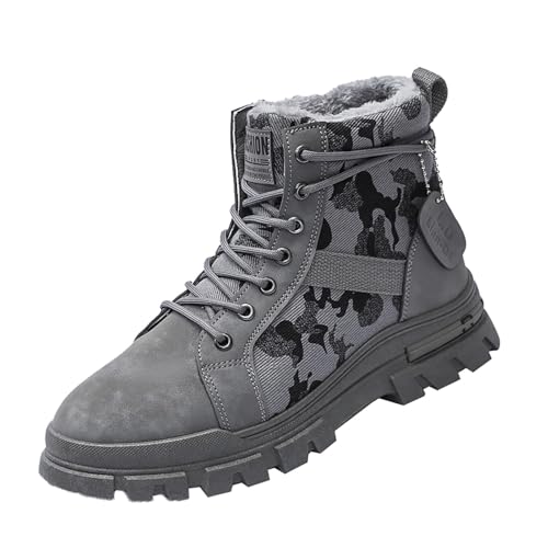 Bottines d'hiver homme pour marcher au chaud en ville avec style décontracté et semelle épaisse