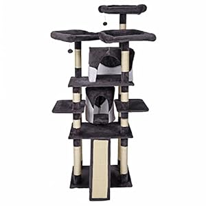 Arbre à Chat Gris Blanc avec Sisal Hauteur 170 cm