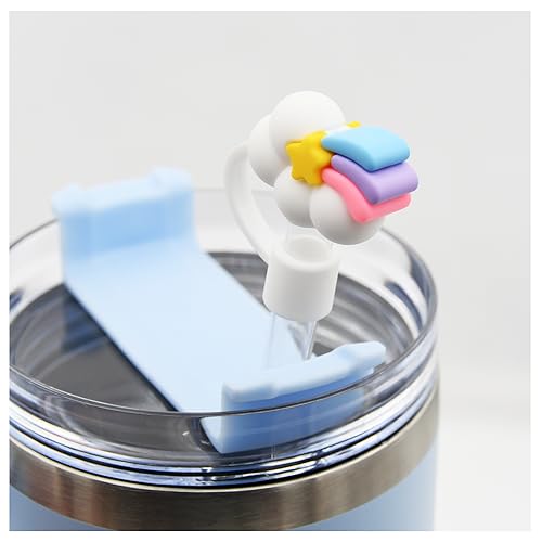 Image of Straw Cover Cap for Stanley Cup,Silicone Straw Topper 10 mm 0.4 in Reusable Straw Tips Lids,Straw Tip Covers for Stanley Cups Accessories