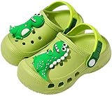 OWIF Toddler Clogs Boys Girls Kids Dinosaur Garden Shoes Slip on Sandals Slides Water Summer Shoes for Outdoor Beach Pool -PureGreen