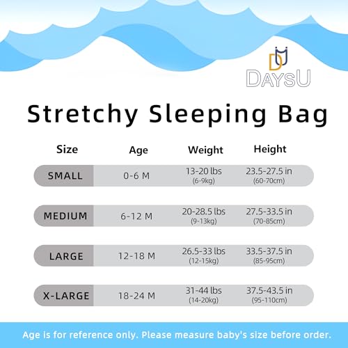 Image of DaysU Baby Sleep Sack 12-18 Months Stretchy, Baby Boy Wearable Blanket 2-Way Zipper TOG 0.5, Breathable Lightweight Baby Sleeping Bag 2 Pack, Space & Forest, Large