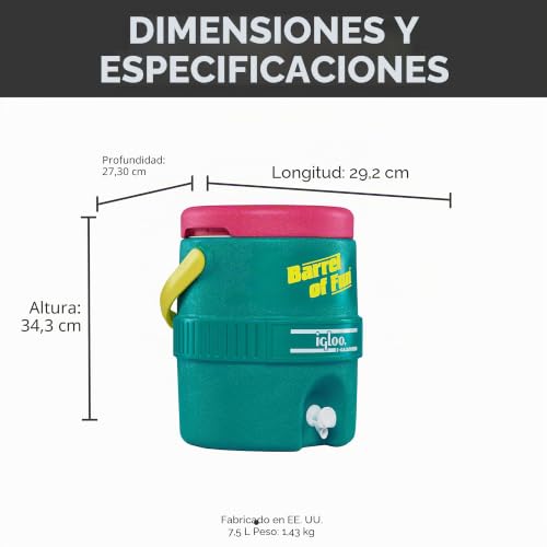Dispensador de bebidas para camping y exterior Igloo de 11,4L con diseño retro 4