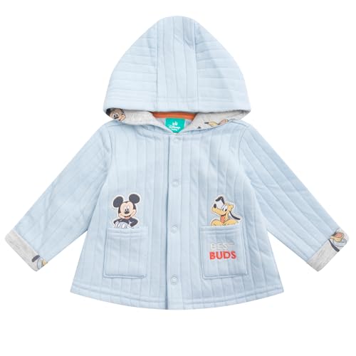 Disney Winnie the Pooh Baby Boys Pants Set with Bodysuit and Hooded Snap Quilted Jacket 3 Pack Set for Infant2