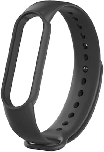 Compatible with Coverzone Xiaomi Mi Band 3/4/5/6 Watch Strap Compatible with Xiaomi Mi Band 3 4 5 6 Quality Thermoplastic Cord Black