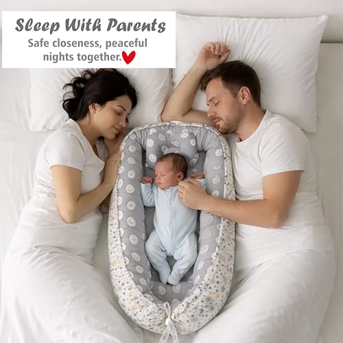 Image of Fareto Combo of Baby Bed with Net | Carry Bag | 4 Pcs Bedding Set (0-6 Months, Baby Size, Cotton) (Grey shiip)