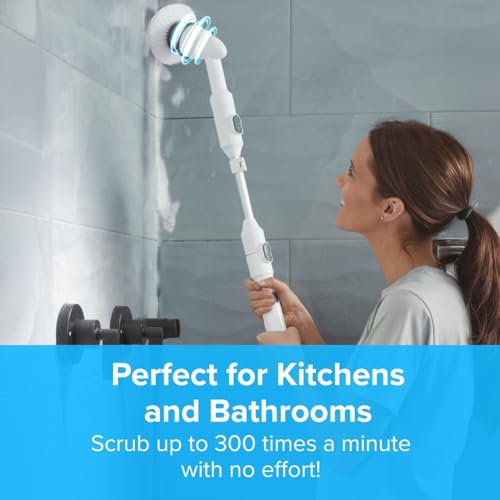 VOOM Turbo Scrubber - Cordless Power Spin Scrubber Cleaning Brush - Extra Long Adjustable Length - Multiple Brush Heads - Indoor & Outdoor Use Rechargeable - Powerful Rotation - Lightweight & Compact - Image 4