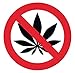 Autocollant Stickers Interdit de consommer du Cannabis Diamètre 10x10cm
