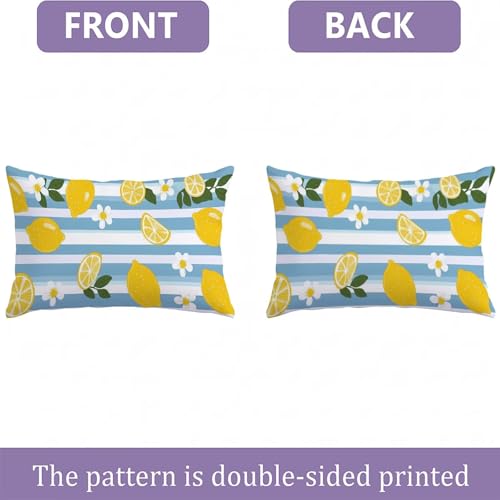 Coussin décoratif haut de gamme 40x80 imperméable imprimé citron double face - 6