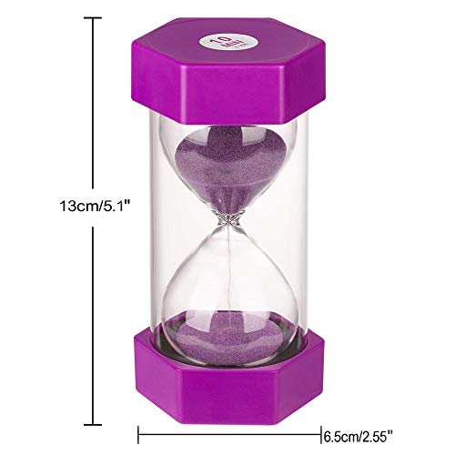 Hourglass Kids Hourglass Timer Hourglass Set Colorful Sand Clock Kitchen Timer Time Management Includes 1 Minute, 3, 5, 10, and 30 Minutes(5 Pieces)…