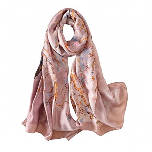Image of Floral Printed Silk stole | silk Scarf for Women | stylish silk stole for women | Soft Lightweight Stole, Shawl & Neck Wrap | Scarf for Wedding, Party, Travel & Casual Wear