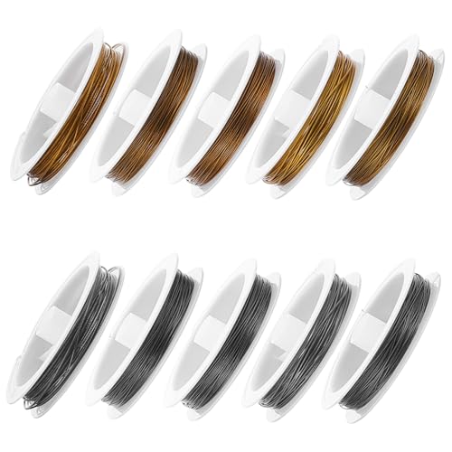 Suministros para fabricación de joyas Mipcase: 10 rollos de alambre de acero