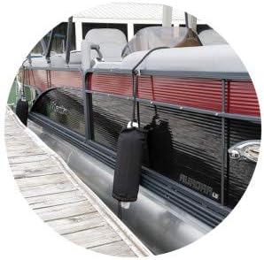 Miniatura 6 de QOGIR Fundas de guardabarros de barco premium cubiertas negras para guardabarros para barcos, se adapta a guardabarros de barco para guardabarros de