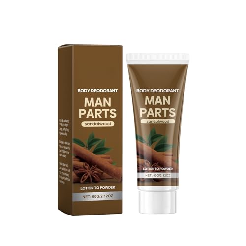Desodorante corporal para hombre, Desodorante natural para hombre, Desodorante de sándalo, Sin aluminio, Suave, No irrita. Muestra el encanto masculino. Esencial para citas.