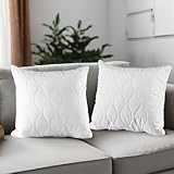 Utopia Bedding Kopfkissen 40x40 cm (2er Set), Gestepptes Kissen für Bett und als Dekokissen, Kissenfüllung, SofaKissen, Zierkissen für Couch (Weiß)