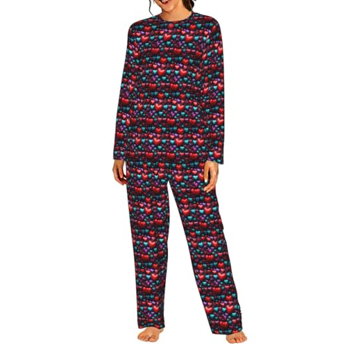 Pyjama assorti femme avec cœurs pour vos soirées cocooning