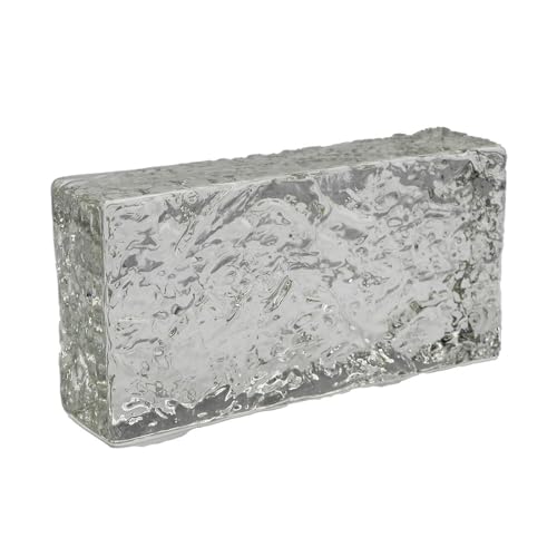 Fuchs Design Crystal Collection Rock Ladrillo de vidrio transparente, aprox. 20 x 10 x 5 cm