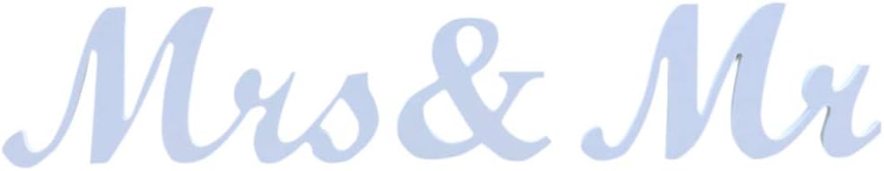 IDEALHOUSE Mr and Mrs Wood Sign, Exquisite Mr & Mrs Wooden Letters Perfect for Wedding Sweetheart Table Decorations, Photo Props, Party Table, Rustic Wedding Decorations and More(White Small Size)