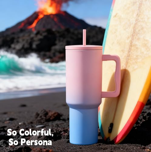 40 oz Tumbler with Handle and Straw & 6PCS Cup Accessories for 40 oz Cup - Vacuum Insulated Stainless Steel Double Wall Water Bottle Travel Coffee Mug - Holiday Gifts for Women Men (Bubble) by Sanilinwild - Image 2